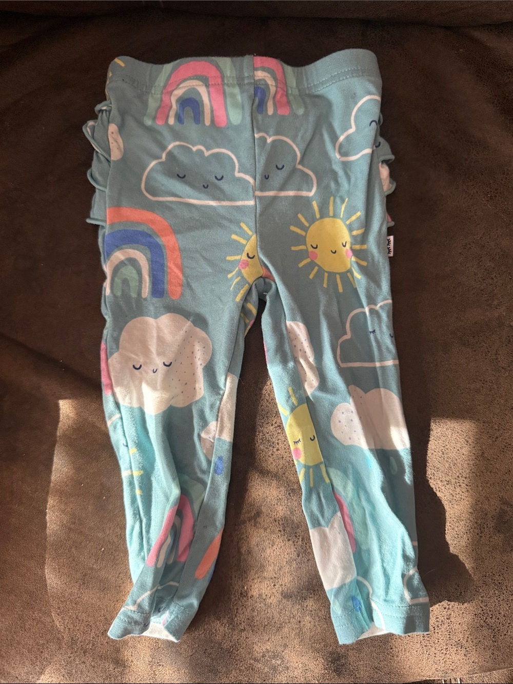 Little Sleepies Sky Blue Cloud & Rainbow Leggings
